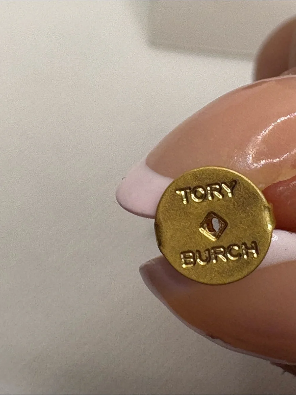 Tory Burch Gold Logo Round Stud Button